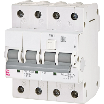 Disjoncteur différentiel avec élément de surintensité KZS-4M C 10/0,03A, AC