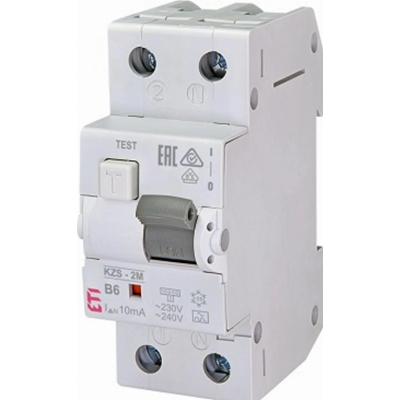 Disjoncteur différentiel avec module de surintensité - KZS-2M B 10/0,3A, AC