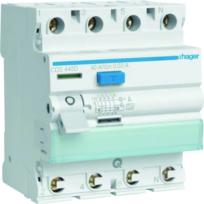 Disjoncteur différentiel différentiel 3P+N 40A/30mA Type A QuickConnect