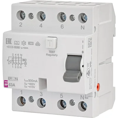 Disjoncteur différentiel EFI-P4 A 63/0,5