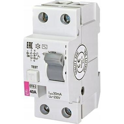 Disjoncteur différentiel EFI6-P2 AC 40/0,03 6kA 2 pôles