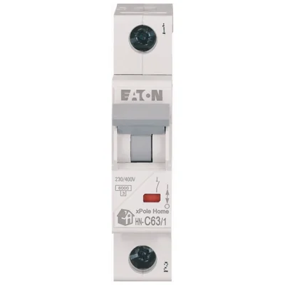Disjoncteur HN-C63/1, 6 kA, In = 63 A, caractéristique C, unipolaire. Série HN