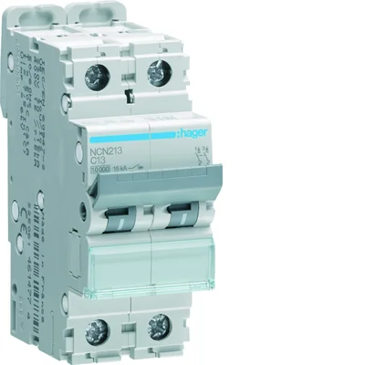Disjoncteur MCB 10kA 2 pôles 13A Caractéristique C