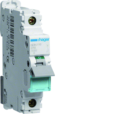 Disjoncteur miniature 10kA D unipolaire 16A