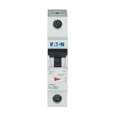 Disjoncteur miniature type D 1 pôle, 63A, D-Char