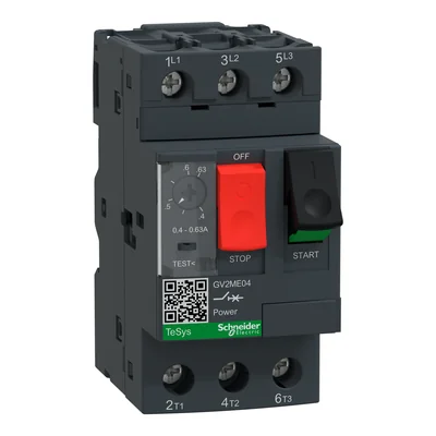 Disjoncteur moteur, magnétothermique 0,40-0,63A