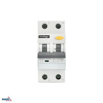 Disjoncteur RCBO 2P B 10A 30mA type AC Schelinger
