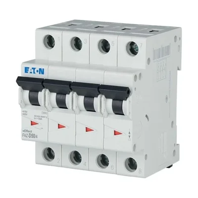 Disjoncteur type D 4 pôles, 50A, D-Char