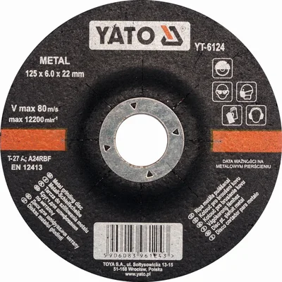 DISQUE CONVEXE POUR MEULER LE MÉTAL 125x6.0