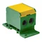 Distribution block, Al/Cu, 2x6-70mm2 / 2x2.5-50mm2, 1x2.5-25mm2, 160A, 600V, yellow-green