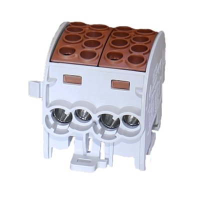 Distribution block - branch SCB 35-2 Al/Cu single-pole double 80220 SIMBLOCK brown