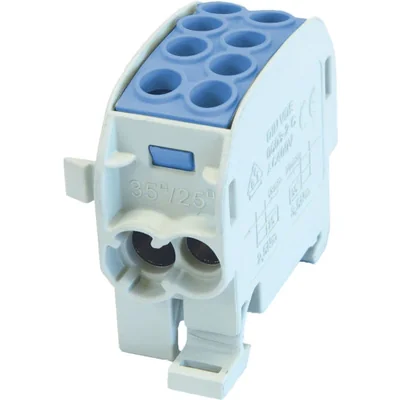 Distributore commutato 1 potenziale 125A ingresso 2x35mm2 uscita 2x25mm2 blu