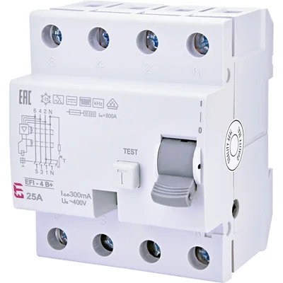 Disyuntor diferencial EFI-4 B+ 25/0.3 Tipo B+