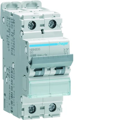 Disyuntor MCB 10kA 1+N 6A característica B
