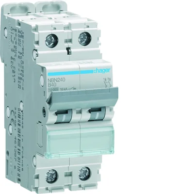 Disyuntor MCB 10kA, 2P, tipo B, 40A