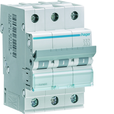 Disyuntor miniatura 6kA C 3 polos 63A