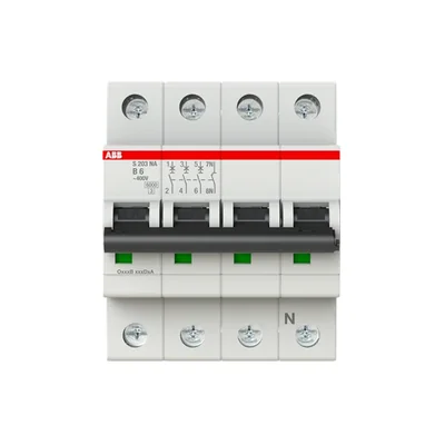 Disyuntor S203-B6NA | 3P+N | carácter B | 6A | 6kA | CA |