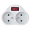 Divisor 2× con interruptor, blanco