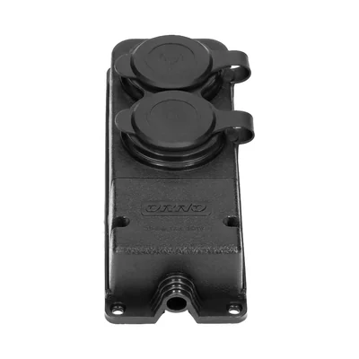 Divisor a prueba de salpicaduras y resistente a impactos, IP44, 2x2P+Z, 16A, 230V CA, caucho, ignífugo.