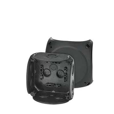 DK 0400 B Box for internal installation, black, IP 66, with membrane glands, 104x104x70mm, without terminals