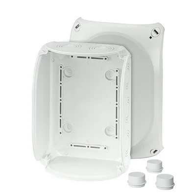 DK 1600 GZ Box for internal installation, gray, IP 66, with membrane glands, 210x155x92mm, without terminals