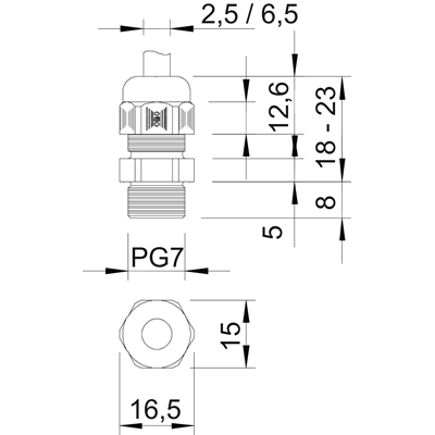 Dławiki OBO V-TEC PG7 LGR, J.SZARY