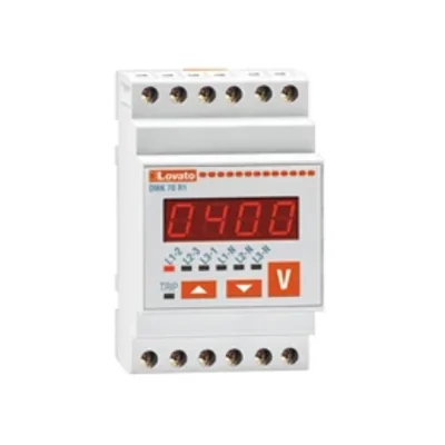 DMK70R1 Voltmeter. 3 phase voltages, 3 phase-to-phase voltages, 3 max phase voltages, 3 max phase-to-phase voltages, 3 min phase voltages, 3 min phase-to-phase voltages. Relay output for protection and monitoring functions