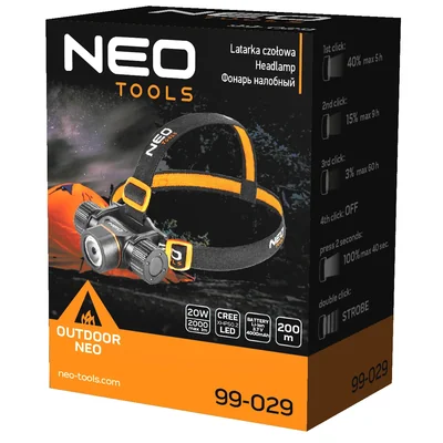 Dobíjecí/bateriově napájená čelovka s USB, 2000 lm CREE XHP50.2 LED