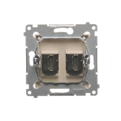 Doble toma HDMI (módulo) crema