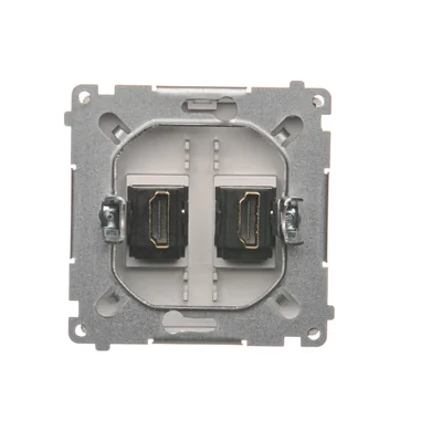 Doble toma HDMI (módulo) inox metalizado