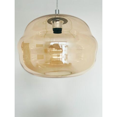 DOGATO Hanging lamp E27 IP20 230V silver with amber shade