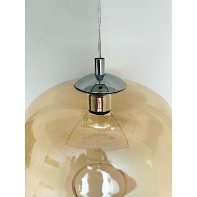 DOGATO Hanging lamp E27 IP20 230V silver with amber shade