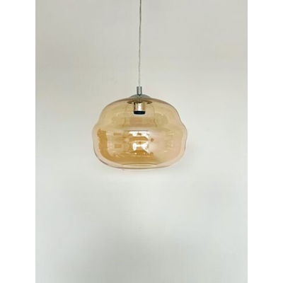 DOGATO Hanging lamp E27 IP20 230V silver with amber shade