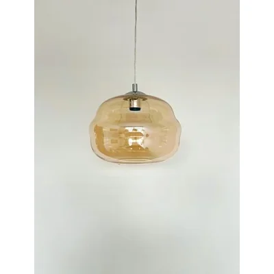 DOGATO Hanging lamp E27 IP20 230V silver with amber shade