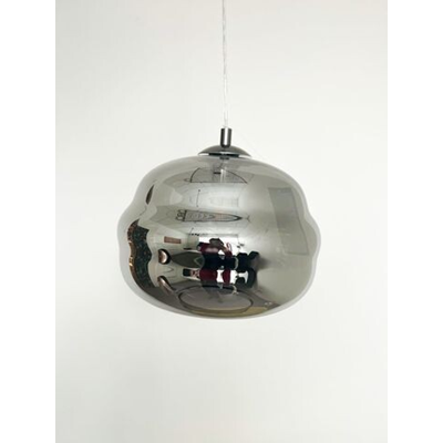 DOGATO Hanging lamp E27 IP20 silver with a smoked shade