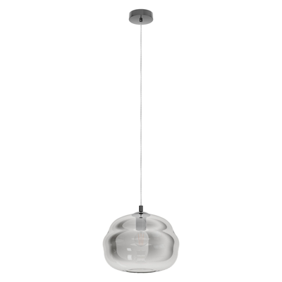 DOGATO Hanging lamp E27 IP20 silver with a smoked shade