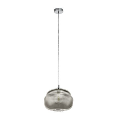 DOGATO Hanging lamp E27 IP20 silver with a smoked shade