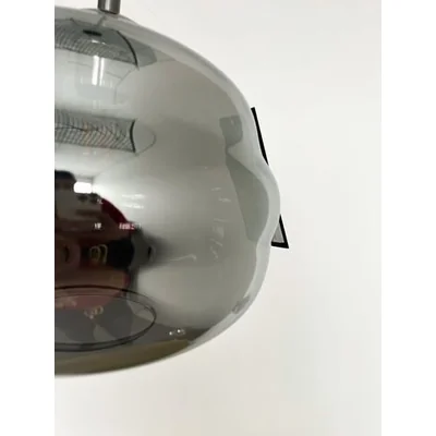 DOGATO Suspension E27 IP20 argent avec abat-jour fumé