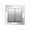 Doppel-Jalousieschalter (Modul) 230V, Schnellanschlüsse. , silbermetallic