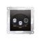 Doppel-SAT-Antennendose SAT-SAT-RTV (Modul) Anthrazit (Metallic)