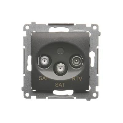 Doppel-SAT-Antennendose SAT-SAT-RTV (Modul) Anthrazit (Metallic)