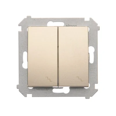 Doppel-Treppenschalter mit Hintergrundbeleuchtung (Modul) 10A 250V Schraubklemmen Gold (Metallic)