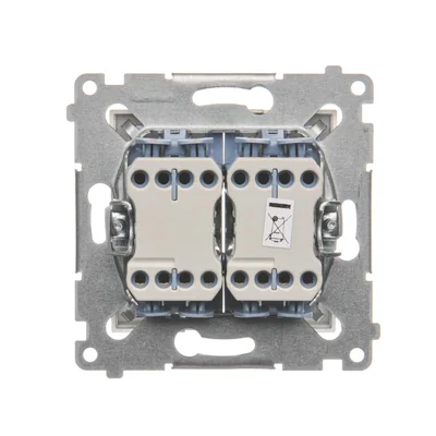 Doppelkreuzschalter mit Hintergrundbeleuchtung (Modul) 250 V, goldmetallic