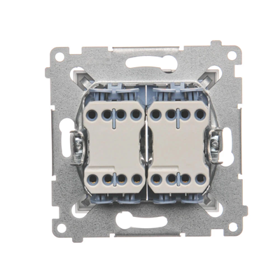 Doppelkreuzschalter mit Hintergrundbeleuchtung (Modul) 250 V, silbermetallic