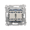 Doppelkreuzschalter mit Hintergrundbeleuchtung (Modul) 250 V, silbermetallic