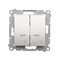 Doppelkreuzschalter mit Hintergrundbeleuchtung (Modul) 250 V, silbermetallic