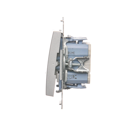 Doppelkreuzschalter mit Hintergrundbeleuchtung (Modul) 250 V, silbermetallic