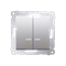 Doppelkreuzschalter mit Hintergrundbeleuchtung (Modul) 250 V, silbermetallic