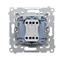 Doppelpoliger Steckverbinder (Modul) 10A, 250V, Schnellanschlüsse, silber (metallic)