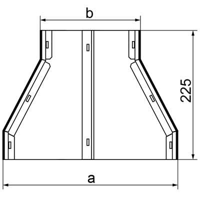 Doppelspurreduzierer, Breite 250 x 190 mm, Höhe 38 mm